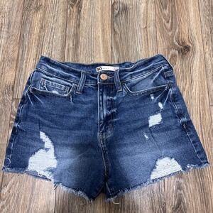 So Goods For Life Women's High Rise Midi Denim Stretch Shortie Shorts Size 5/27